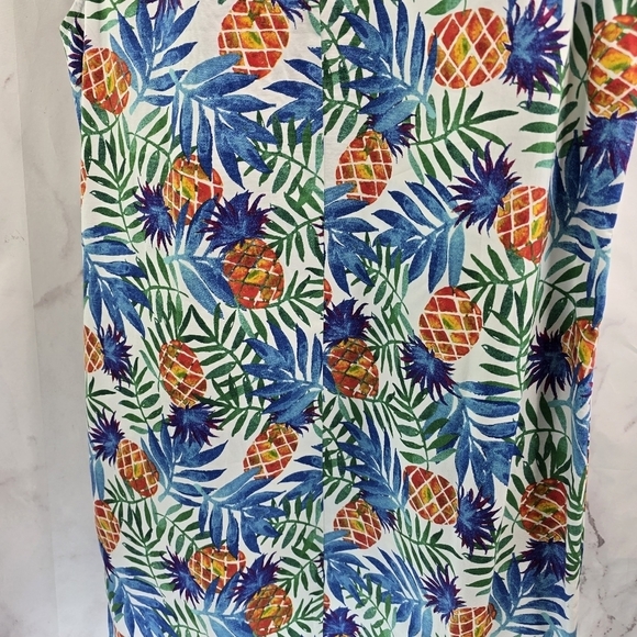 Anthropologie Tabitha Webb Dress Womens 8 Pineapple Print Red Blue White Sheath - Picture 7 of 10